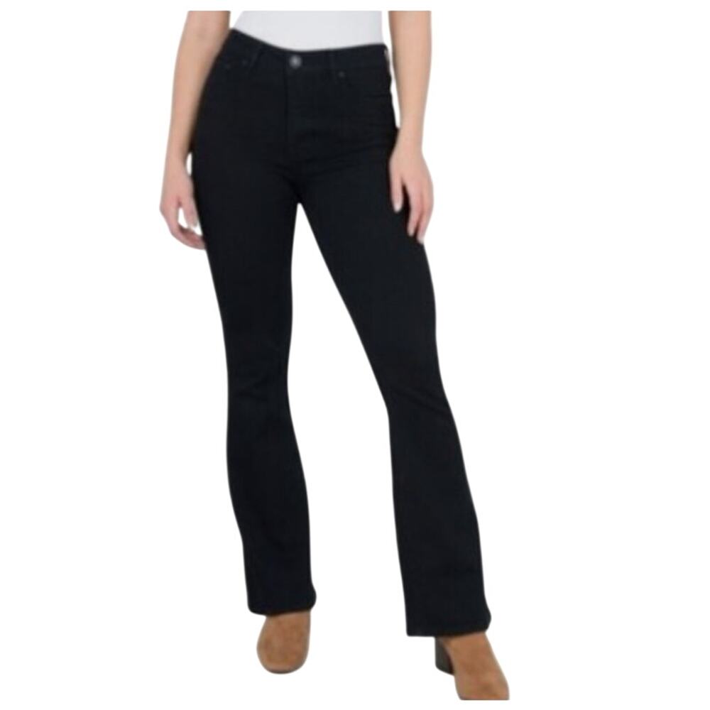 Seven 7 Womens Black High Rise Slim Flare Classic 5 Pocket Black Size 12